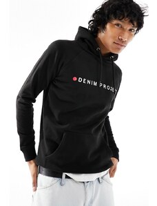 Sudadera negra con capucha y logo de Denim Project-Negro