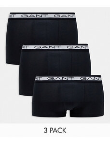 Pack de 3 calzoncillos negros con logo en la cinturilla de Gant
