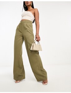 Pantalones caquis de pernera ancha de Trendyol-Verde