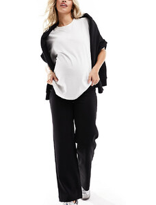 Pantalones negros con diseño por encima del vientre de pernera recta de Vero Moda Maternity