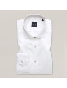 Willsoor Elegante camisa slim fit color blanco con detalles de colores para hombre15884