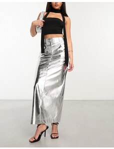 Falda larga plateada metalizada de 4th & Reckless-Plateado