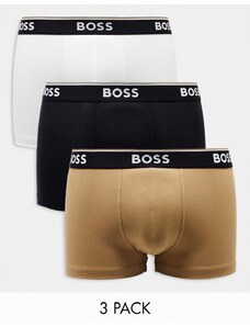 Pack de 3 calzoncillos de color negro, blanco y beis Power de BOSS Bodywear-Multicolor