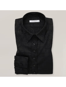 Willsoor Camisa Jacquard color negro para mujer 15887