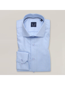 Willsoor Camisa slim fit color azul claro con patrón de cuadros escoceses para hombre 15909
