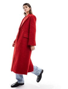 Abrigo rojo de lana premium de Mango