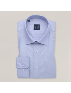 Willsoor Camisa clásica color azul claro con textura discreta para hombre 15953