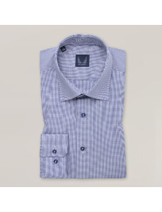 Willsoor Camisa slim fit con patrón de cuadros color azul para hombre 15960