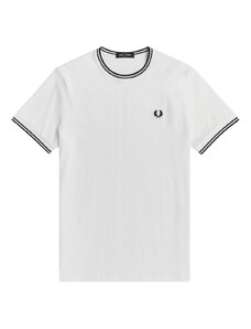 Camiseta Fred Perry con Ribete Twin Tipped Blanca