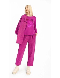 Pantalón Molly Bracken Largo en Tejido de Pana Purple Bougainvillier