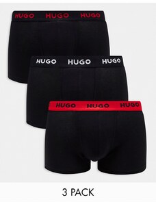 Hugo Red Pack de 3 calzoncillos negros Bodywear de HUGO