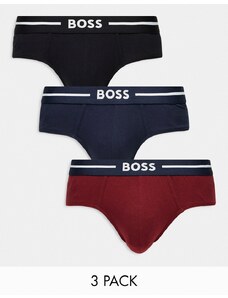 Pack de 3 calzoncillos de color negro, rojo y azul de talle bajo de BOSS Bodywear-Multicolor