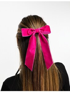 Lazo para el cabello rosa fucsia extragrande de terciopelo exclusivo en ASOS de Easilocks