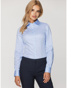 Willsoor Camisa azul claro para mujer con patrón suave 16108