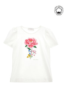 MONNALISA Camiseta de algodón con estampado de jardín