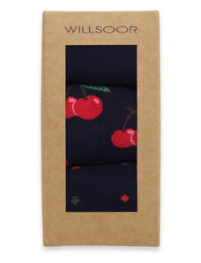 Willsoor Juego de calcetines altos en combinación con motivos color rojo para hombre 16024