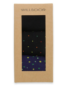 Willsoor Juego de calcetines altos combinados con lunares de colores para hombre 16025