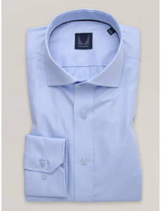 Willsoor Camisa slim fit color azul claro con patrón de cuadros pastor para hombre 16045