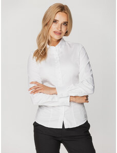 Willsoor Camisa blanca para mujer con patrón suave 16119