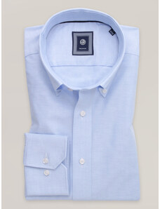 Willsoor Camisa slim fit azul claro para hombre con estampado liso 16178