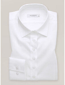 Willsoor Camisa blanca para mujer con cuello clásico 16170