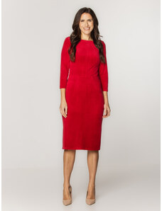 Willsoor Elegante vestido de terciopelo en distintivo color rojo 16113