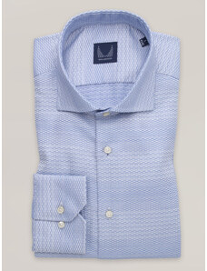 Willsoor Camisa clásica para hombre azul claro con estampado pequeño 16202