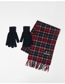 Set de regalo de guantes y bufanda con estampado de cuadros escoceses rojos y azules de Barbour-Multicolor