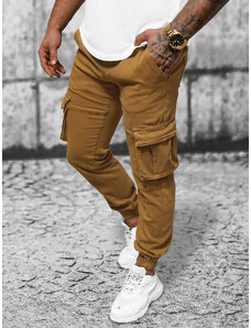 Pantalón chino jogger de hombre camel oscuro OZONEE NB/MP0105KSZ