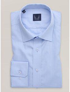Willsoor Camisa slim-fit para hombre en azul claro con estampado liso 16258