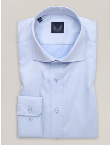 Willsoor Camisa slim-fit en azul claro atemporal con raya diagonal 16501