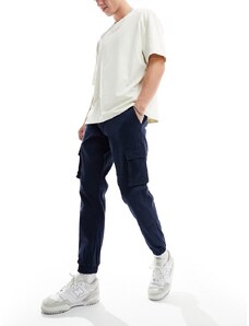 Pantalones cargo azul marino de corte slim con bajos ajustados de Only & Sons
