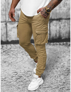 Pantalón chino jogger de hombre beige OZONEE NB/MP0202K