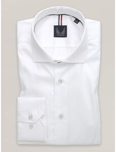 Willsoor Camisa slim-fit blanca para hombre con elegantes botones 16527