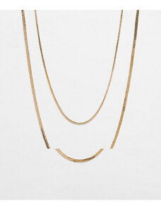 Pack de 2 collares dorados estilo cadena de serpiente y cadena veneciana de Faded Future