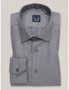 Willsoor Camisa clásica para hombre con rayas diagonales en gris oscuro 16542