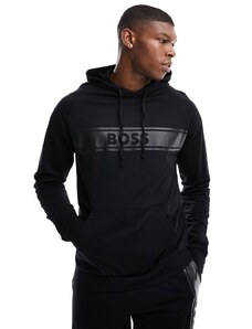 Sudadera negra con capucha y logo estampado Authentic de BOSS Bodywear-Negro