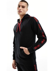 Hugo Red Sudadera negra de estilo deportivo con capucha y logo de HUGO Bodywear-Negro