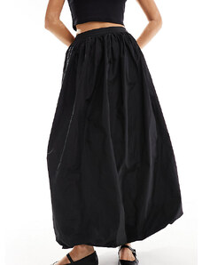 ASOS Tall Falda larga negra con bajo abullonado de tafetán de ASOS DESIGN Tall-Negro