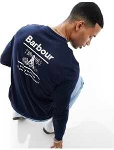 Sudadera azul marino con detalle del logo en la espalda de Barbour