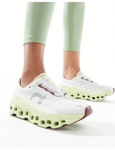 On Running Zapatillas de deporte blancas y color lima para correr Cloudmonster de ON-Verde
