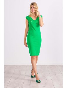 Vestido verde corto ajustado con bordado LolitasyL