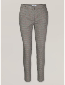 Willsoor Elegante pantalón gris para mujer con estampado pepito gris y marrón 16611