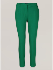 Willsoor Elegante pantalón liso para mujer en verde intenso 16615