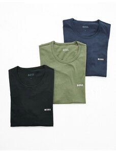 Pack de 3 camisetas de color verde, azul marino y negro de BOSS Bodywear-Multicolor