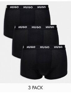 Hugo Red Pack de 3 calzoncillos negros con cinturilla del logo de HUGO Bodywear