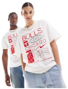 Camiseta roja y blanca unisex con logo de los Chicago Bulls de la NBA de Nike Basketball-Blanco