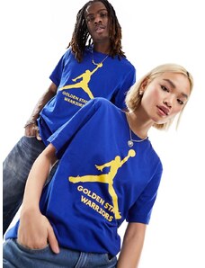 Camiseta azul marino y amarilla unisex con logo de los Golden State Warriors de la NBA de Nike Basketball