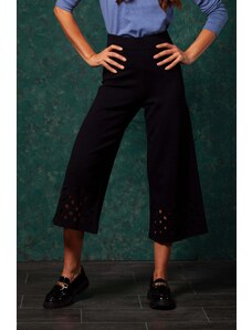 Pantalon negro ancho con detalle bordado circulos LolitasyL