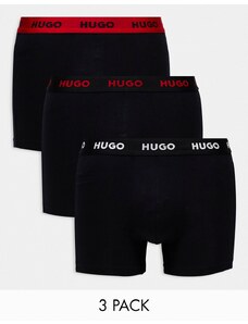 Hugo Red Pack de 3 calzoncillos bóxer negros con cinturilla del logo de HUGO Bodywear